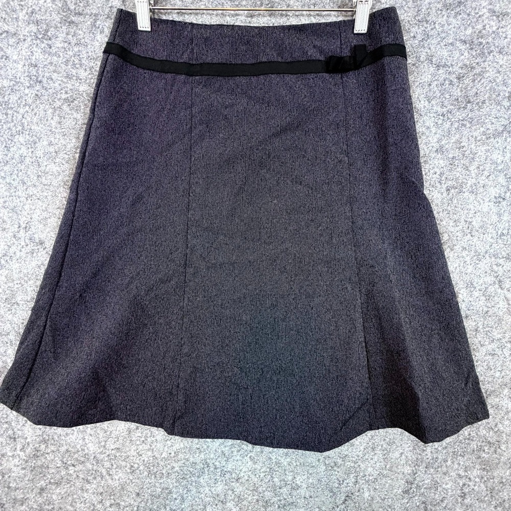 A.β Byer A-Line Skirt Womens 11 Heather Gray Cute Career Casual Ribbon Front